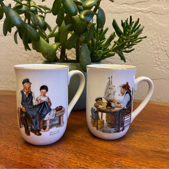 Norman Rockwell Museal Bundle in the set of 2 Coffee/ Tea Cups - Picture 1 of 8